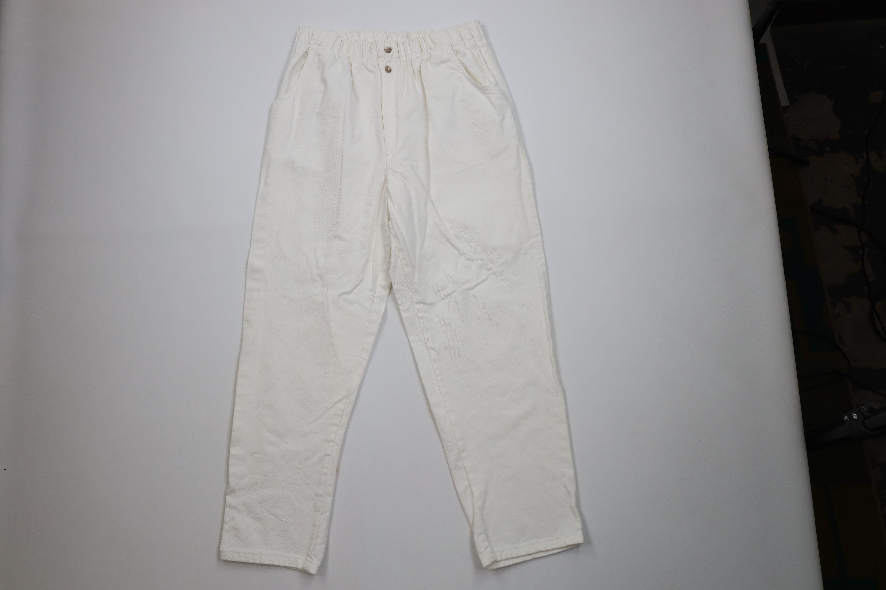 Vintage Vintage 80s 90s StreetwearTapered Leg Jeans White Cotton USA Size 40" / US 18 - 1 Thumbnail