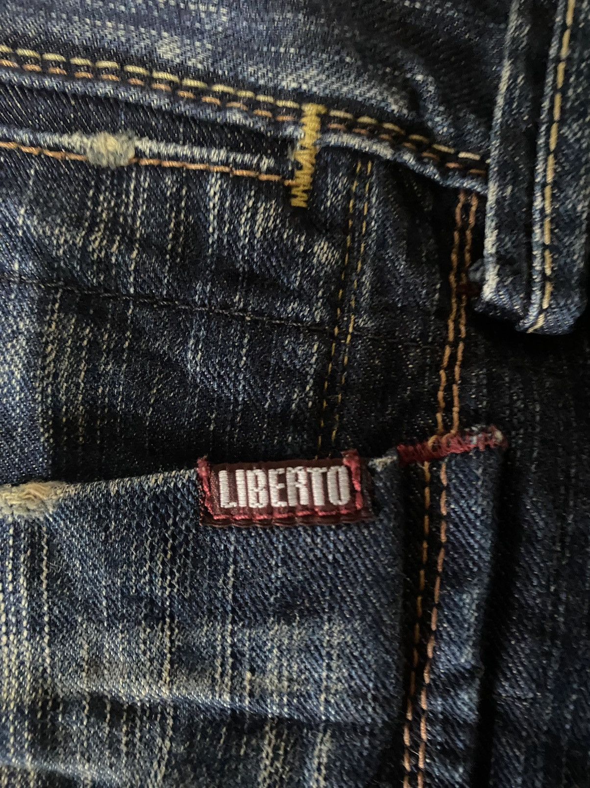 If Six Was Nine Japanese Brand Liberto Xxx Flare Distressed Denim Size US 33 - 10 Thumbnail