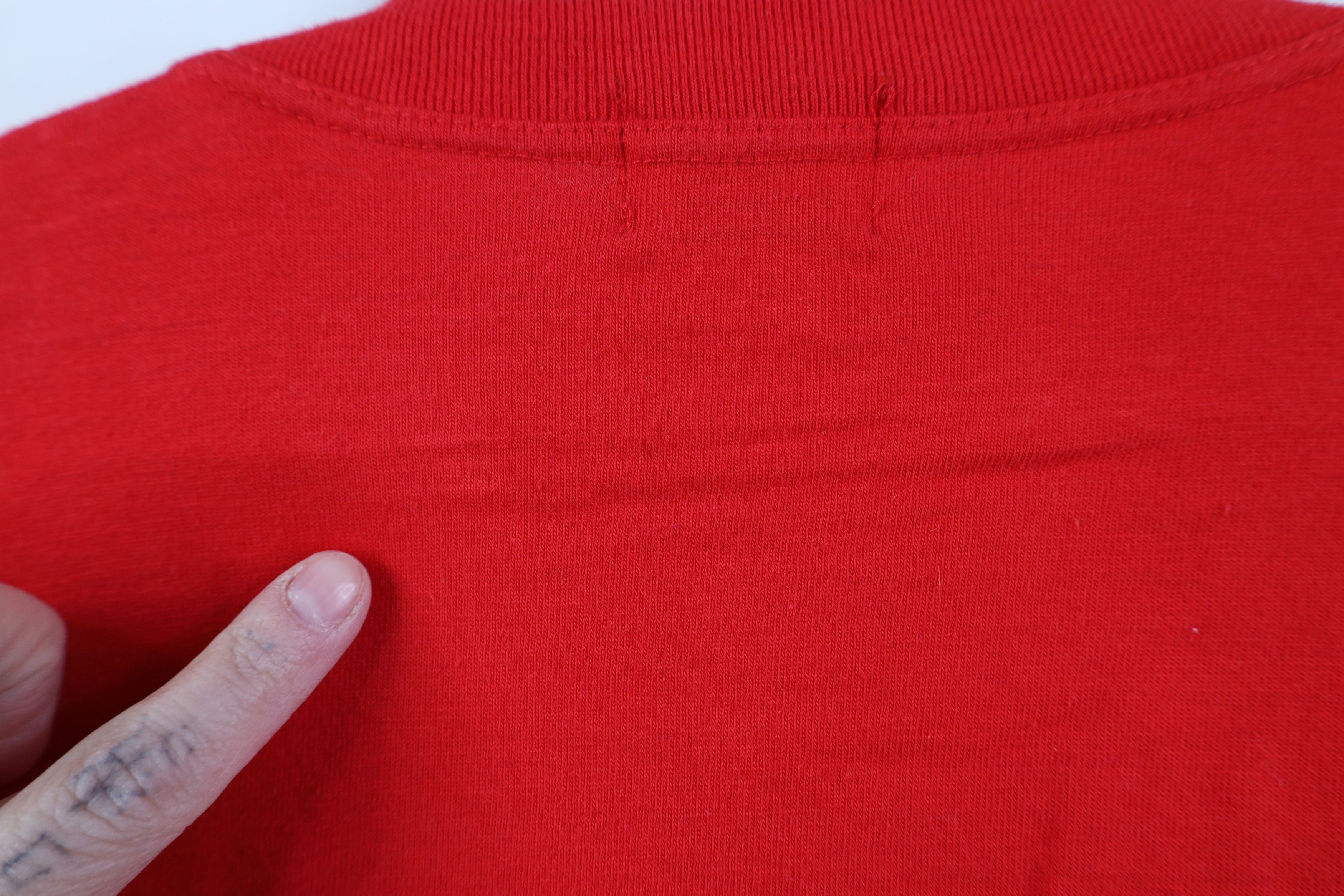 Vintage Vintage 90s Streetwear Heavy Cotton Pocket T-Shirt Red USA Size US XL / EU 56 / 4 - 10 Thumbnail