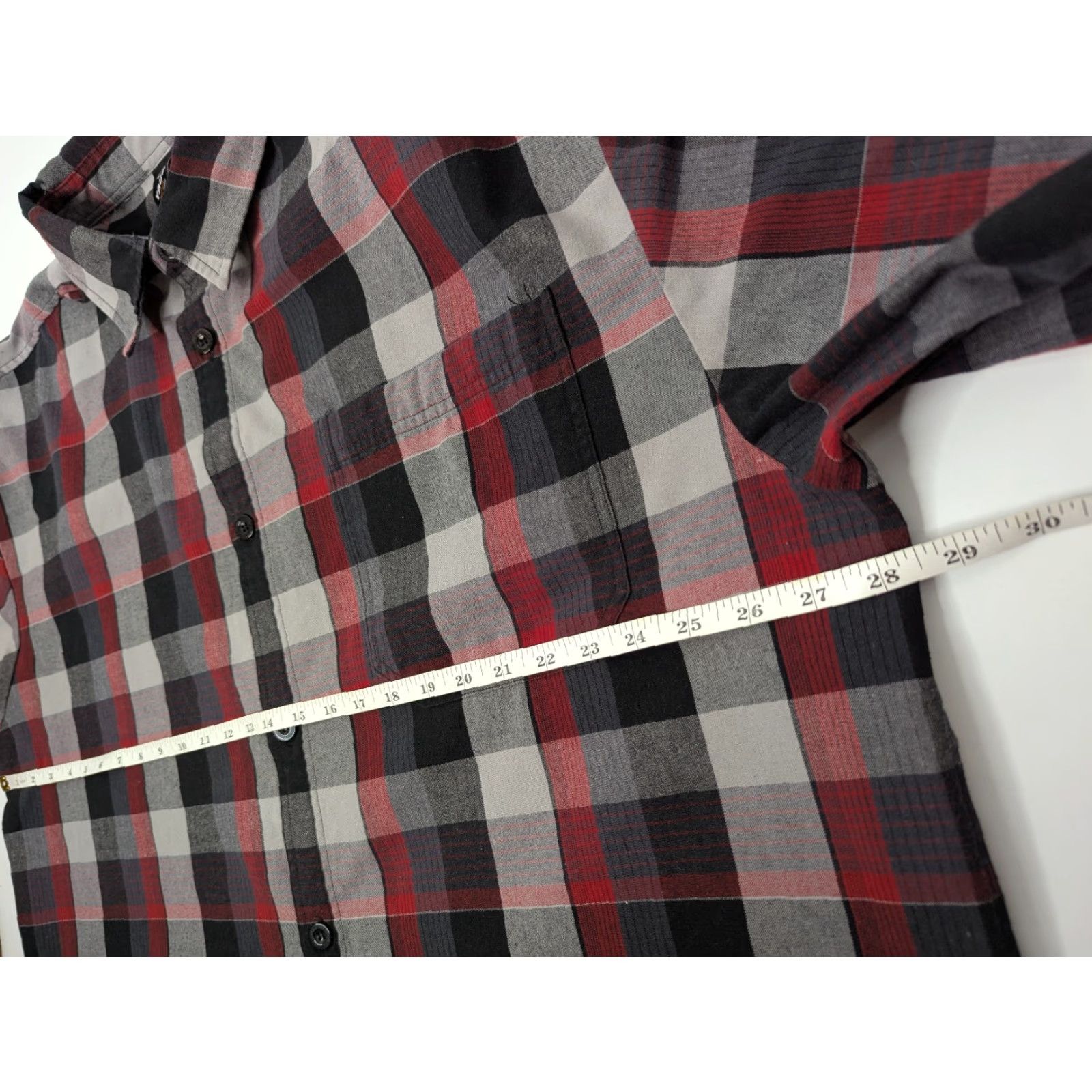 Vintage Yago Shirt Button-Up Plaid Grey Red 3XL Short Sleeve Mens Casual Workwear Urban Streetwear Size US XXL / EU 58 / 5 - 5 Thumbnail