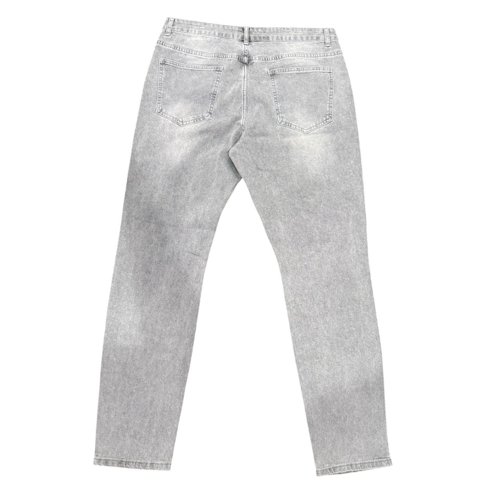 Shein Men Ripped Skinny Jeans in Washed Gray, Size 36 Size US 36 / EU 52 - 2 Thumbnail