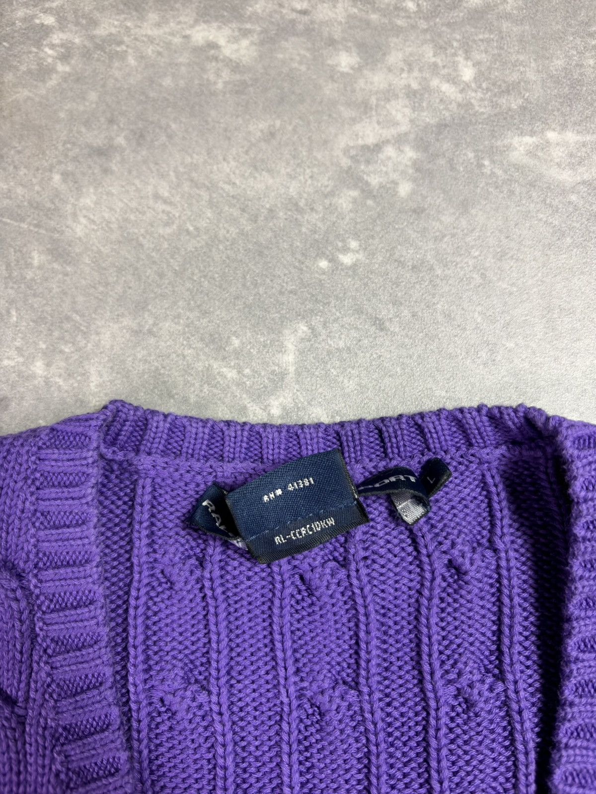 Polo Ralph Lauren Vintage Y2K V-Neck Ralph Lauren Sport Cable Knit Sweater L Size L / US 10 / IT 46 - 10 Thumbnail