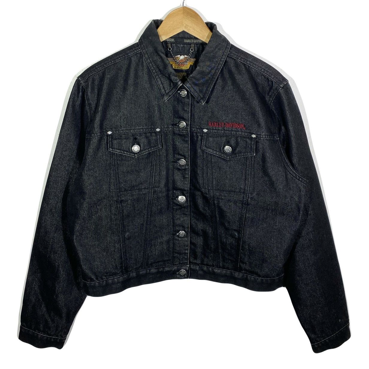 Harley Davidson Veste En Jean Biker Broderies Tribal Vintage Harley Davidson Size L / US 10 / IT 46 - 2 Thumbnail