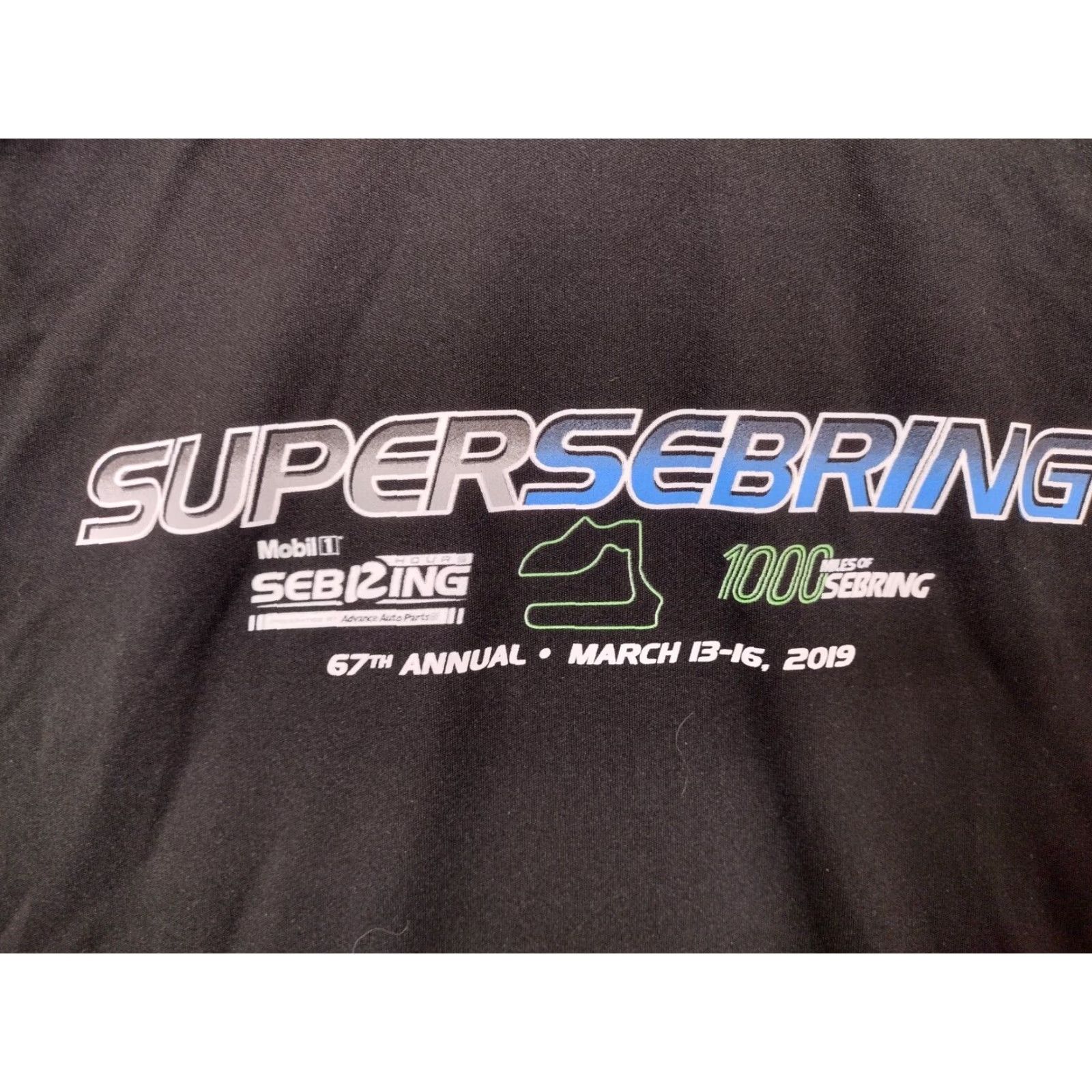 Vintage Sport-Tek Super Sebring T-Shirt Mens Medium Black Short Sleeve Graphic Classic Racing Size US M / EU 48-50 / 2 - 4 Thumbnail