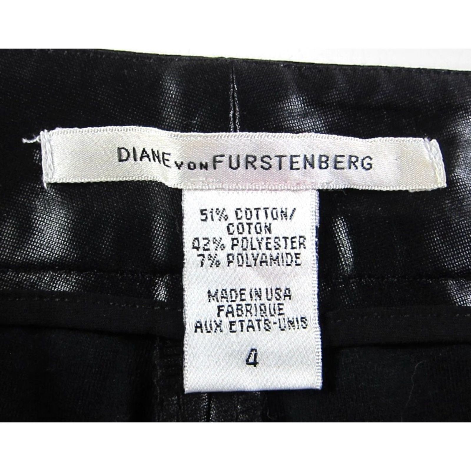 Diane von Furstenberg VINTAGE Diane von Furstenberg Black Cotton Stretch Shimmery Slim Pant Woman 4 Size 27" / US 4 / IT 40 - 3 Thumbnail