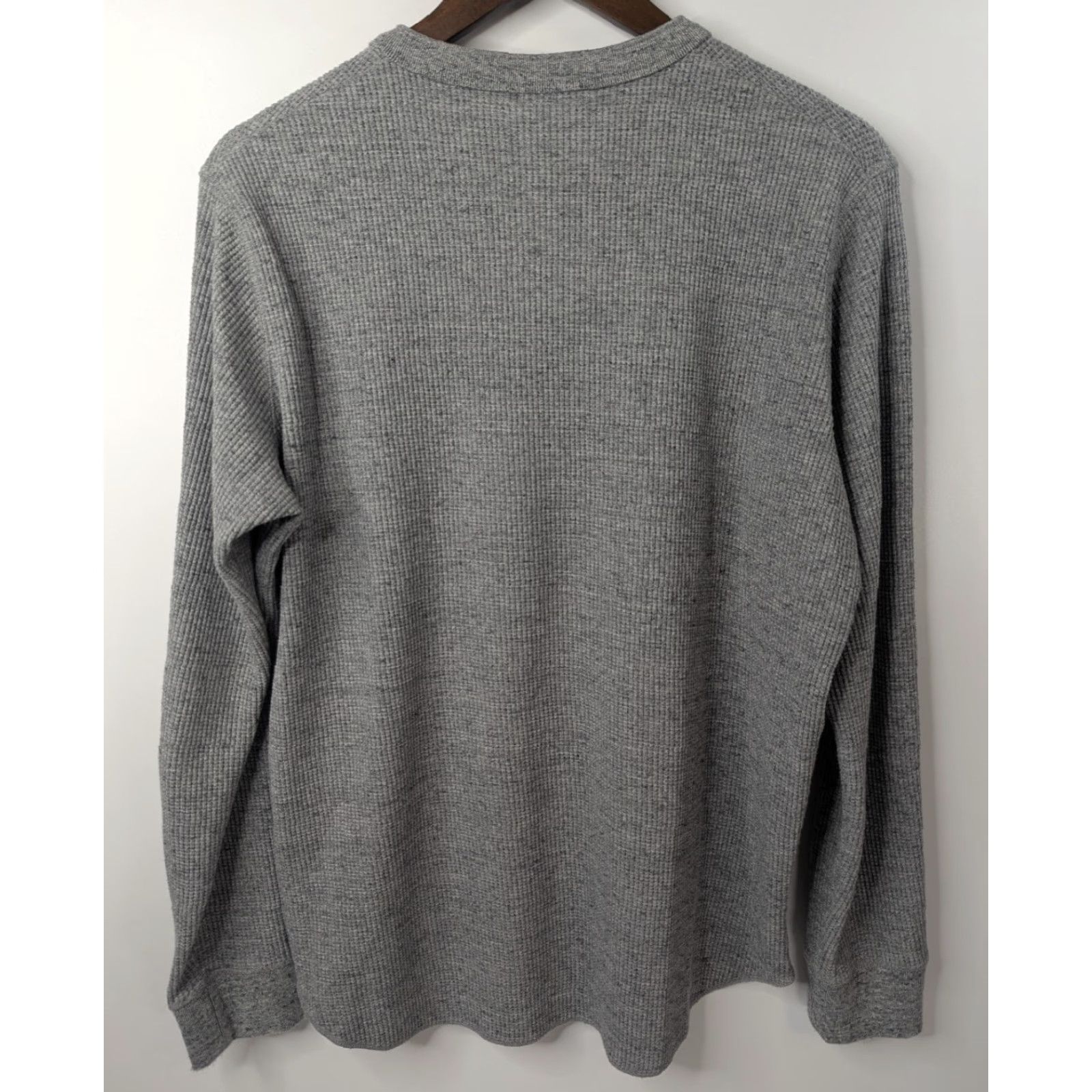 Uniqlo Uniqlo Thermal Shirt Mens Large Gray Knit Long Sleeve Waffle Henley Top Size US L / EU 52-54 / 3 - 4 Thumbnail