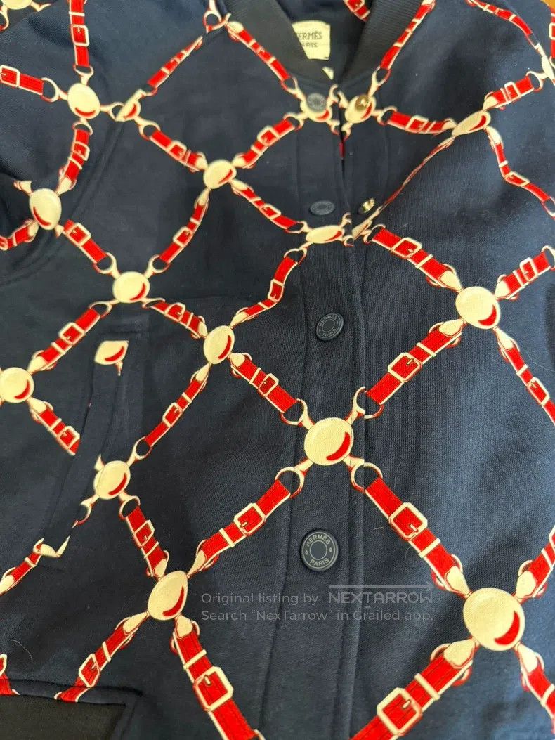 Hermes Hermes Blue chain print jacket Size XXS / US 00 / IT 34 - 8 Thumbnail