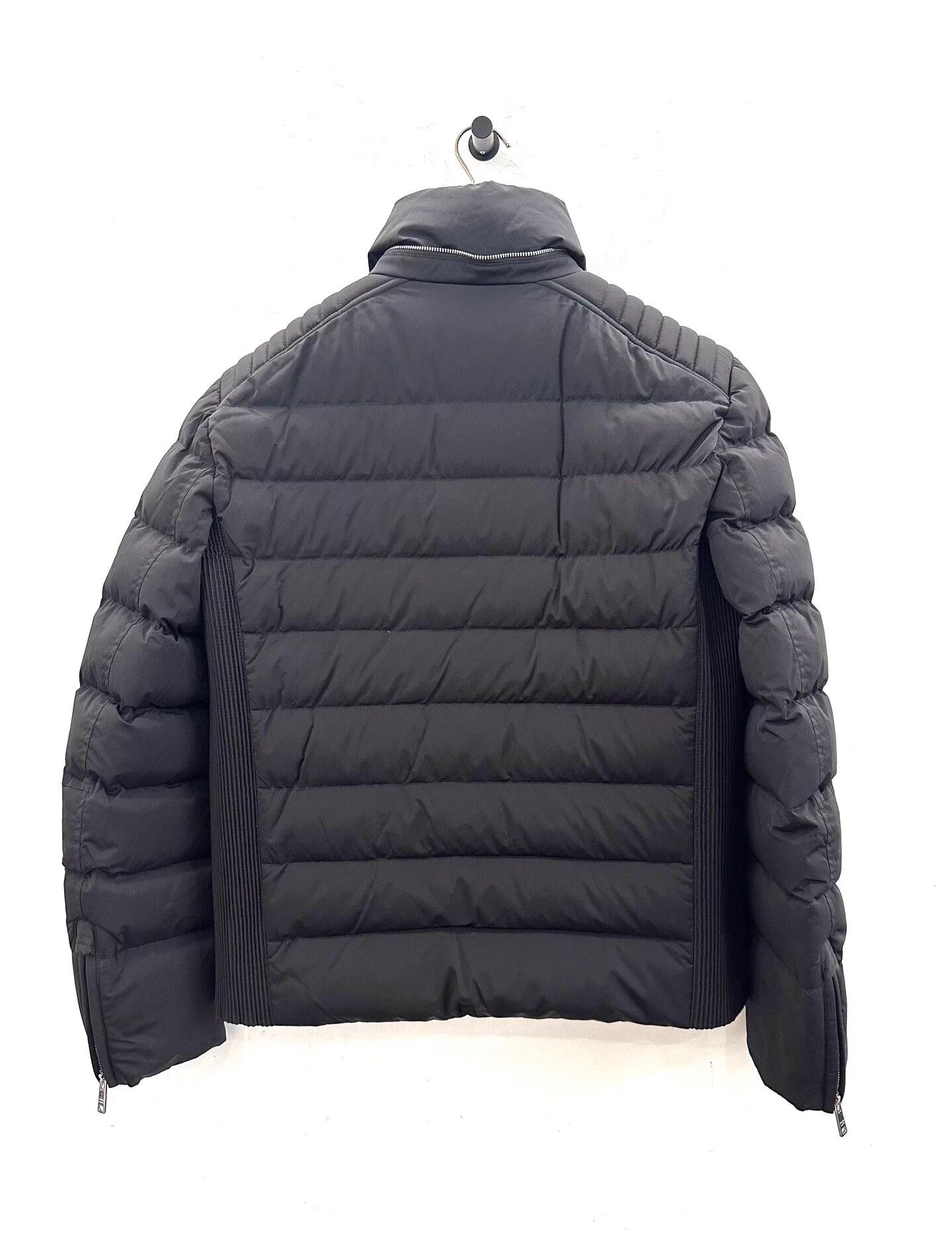 Prada Prada Men's Black Leather Down Jacket Triangle Logo Size US M / EU 48-50 / 2 - 2 Thumbnail