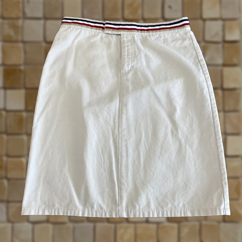 Tommy Hilfiger VINTAGE Tommy Hilfiger Women's Skirt Size 4 Knee Length A-Line Tan Cotton Pockets Size 27" / US 4 / IT 40 - 1 Thumbnail