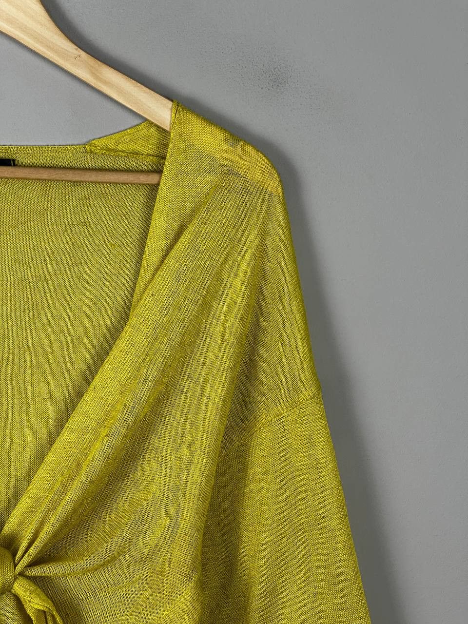 Japanese Brand Ozai N Ku Avant Garde Silk Yellow Blouse Sweater Size M / US 6-8 / IT 42-44 - 6 Thumbnail