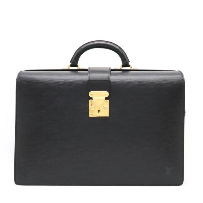 Louis Vuitton Black Epi Leather Serviette Fermoir Briefcase Louis Vuitton