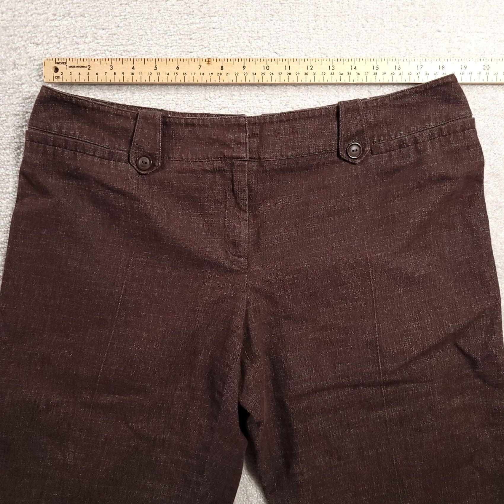 Vintage AGB Dress Pants Women's 16 Brown Wide Leg Stretch Size 38" / US 16 / IT 52 - 4 Thumbnail