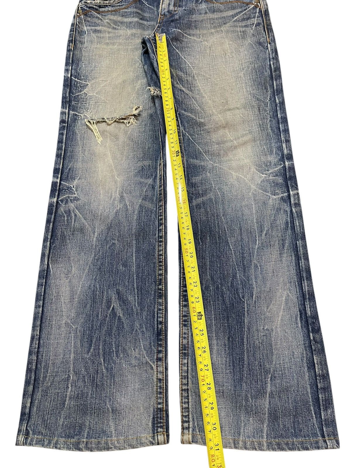 14th Addiction Vintage Japanese Brand Faded Thunder Wash Distressed Jeans Size US 32 / EU 48 - 14 Thumbnail