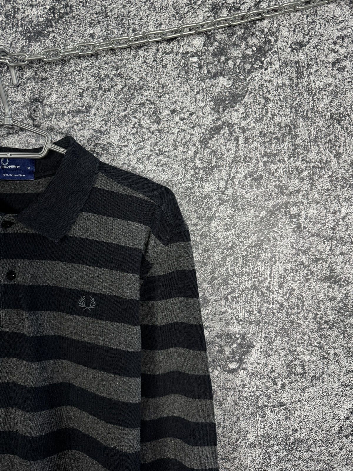 Fred Perry Fred Perry Long Sleeve Striped Polo Shirt Vintage Size M Size US M / EU 48-50 / 2 - 2 Thumbnail
