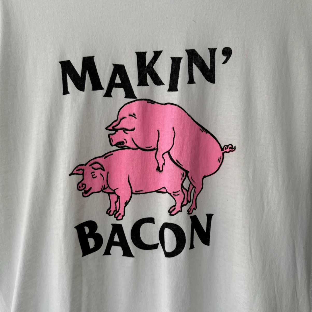 Vintage Makin Bacon Tee Size US L / EU 52-54 / 3 - 3 Thumbnail