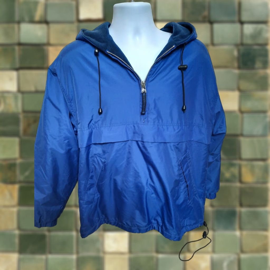Brooks Brothers Brooks Brothers Windbreaker Jacket Fleece Lined 1/4 Zip Hooded Blue S Men Size US S / EU 44-46 / 1 - 1 Thumbnail
