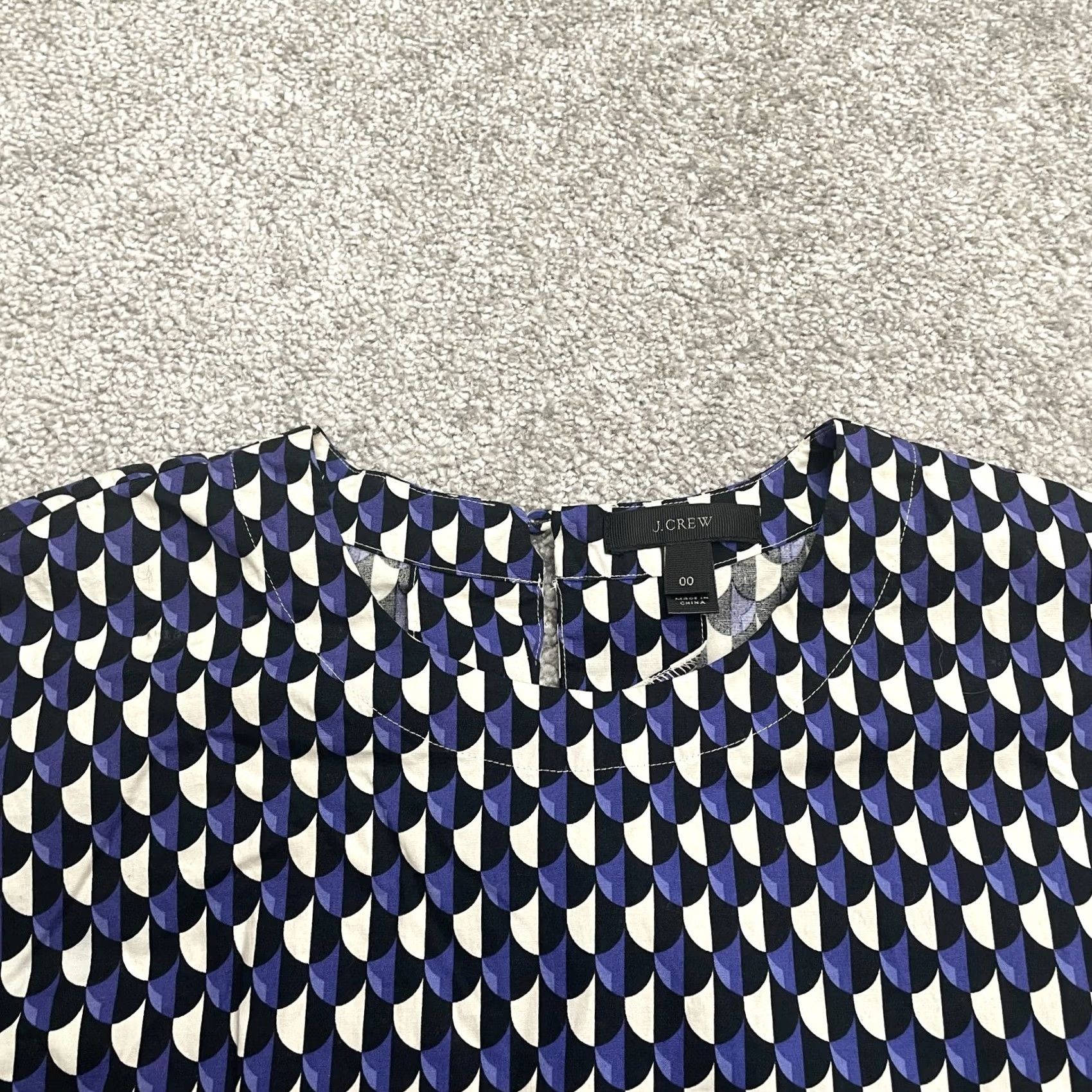 J.Crew J.CREW Geometric Blouse Womens 00 Multicolor Short Sleeve Casual Top Size XXS / US 00 / IT 34 - 3 Thumbnail