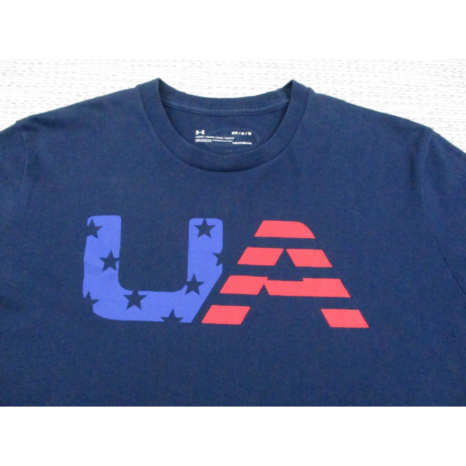 Under Armour Under Armour Shirt Mens Medium Blue USA HeatGear Loose Fit Patriotic Graphic Size US M / EU 48-50 / 2 - 4 Thumbnail