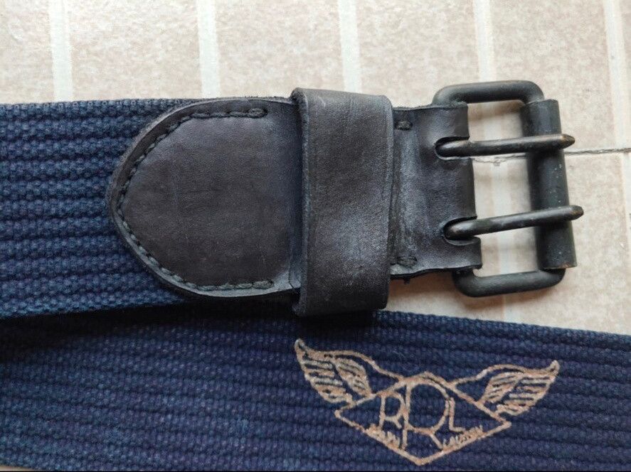 RRL Ralph Lauren Rare RRL Navy Canvas Leather Belt Size ONE SIZE - 1 Thumbnail