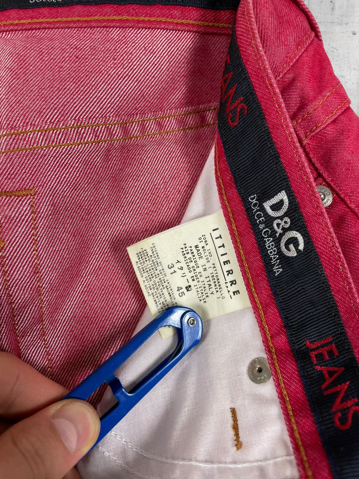 Dolce & Gabbana Vintage D&G Dolce & Gabbana Ittierre Pink Red Denim Jeans Size US 31 - 2 Thumbnail