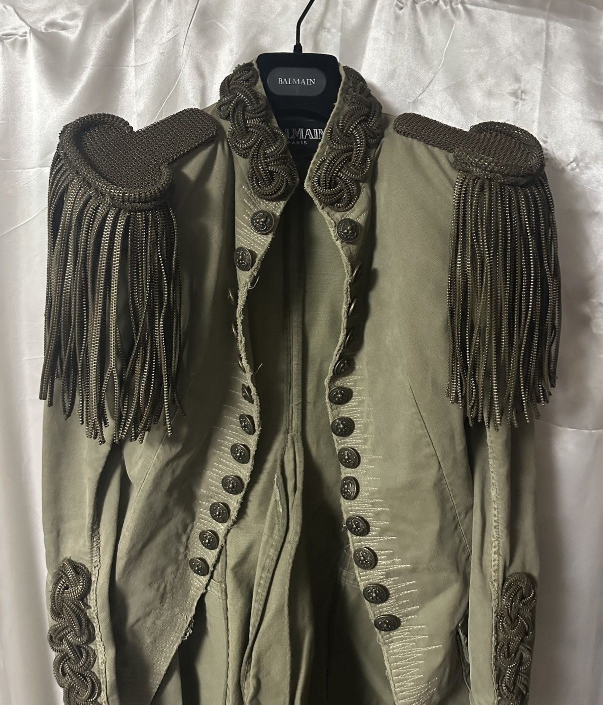 Balmain Balmain SS10 Decarnin Chain Straps Military Coat Size US S / EU 44-46 / 1 - 1 Thumbnail