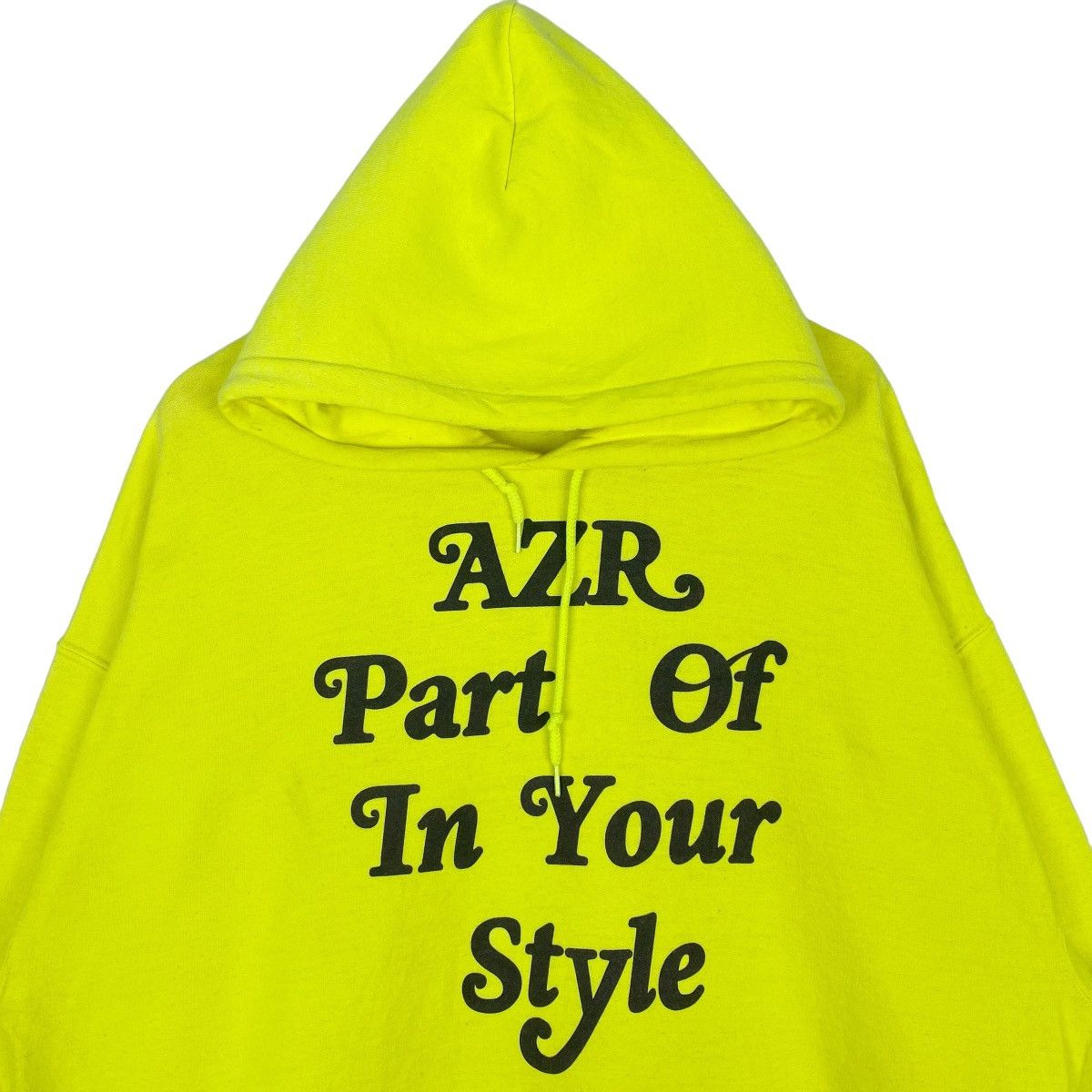 Designer × Vintage AZR Parf Of In Your Hoodie Neon Yellow Pullover Jumper Size US XXL / EU 58 / 5 - 2 Thumbnail