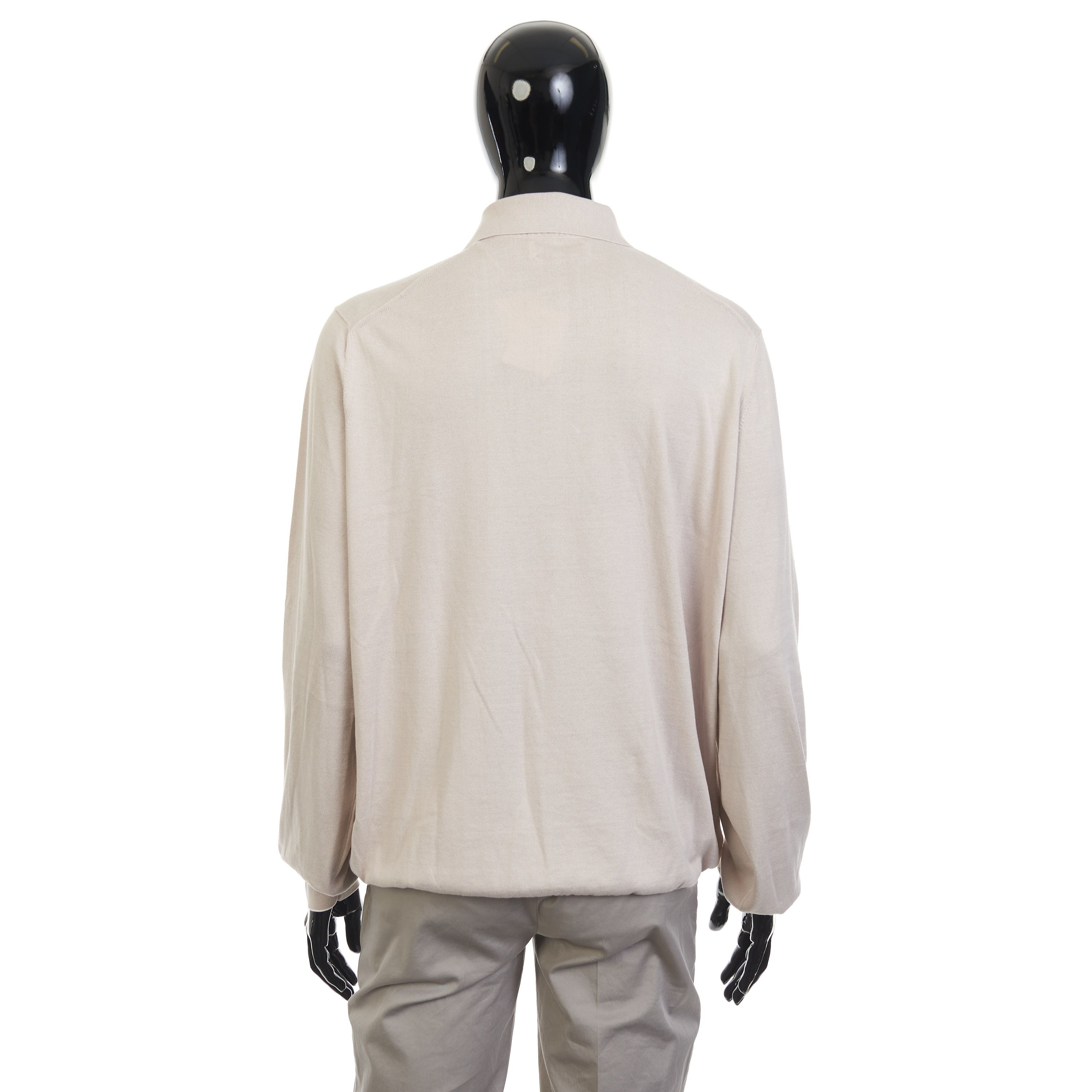 Brunello Cucinelli Beige Lightweight Cotton Knit Polo Shirt Size 60 Size US XXL / EU 58 / 5 - 5 Thumbnail