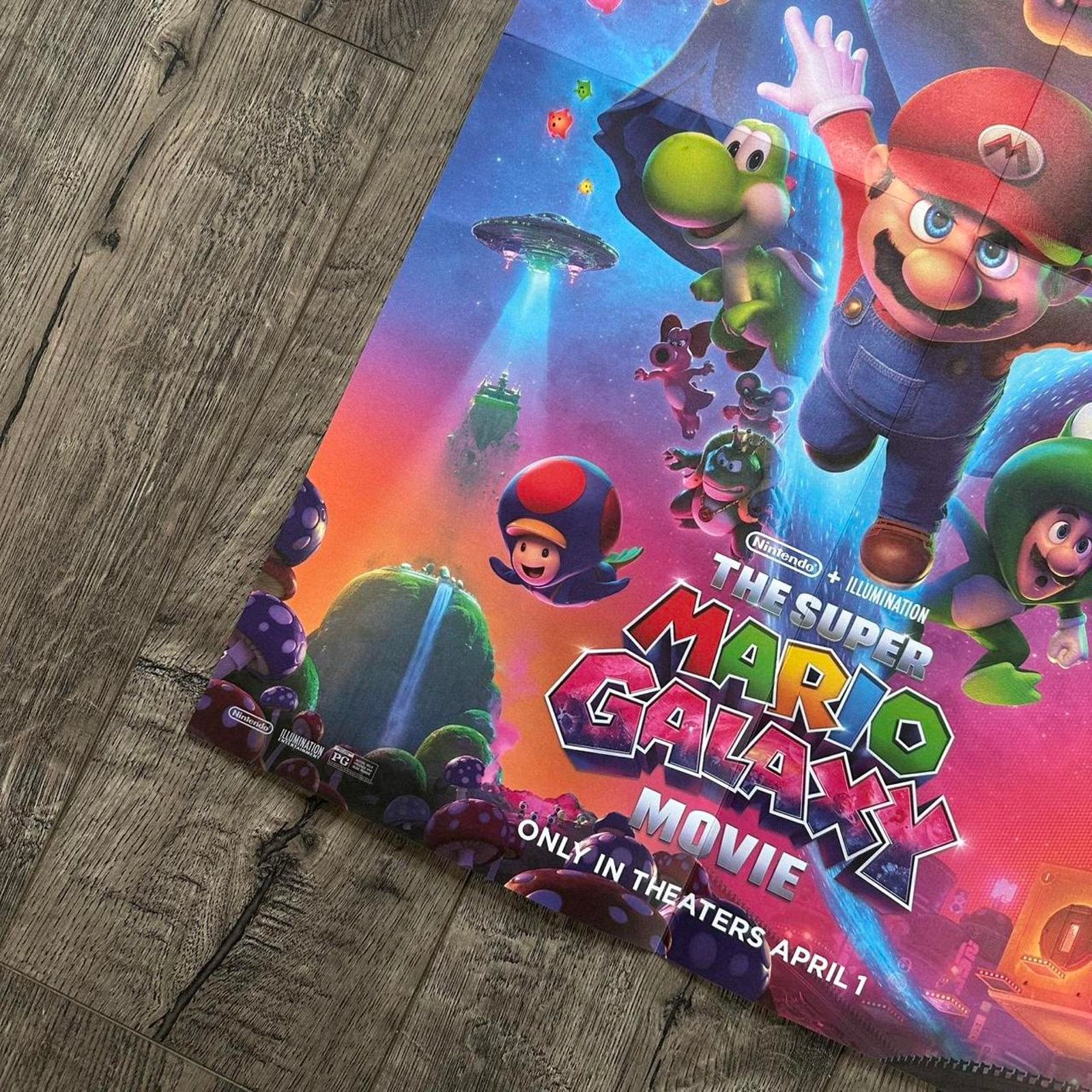 Nintendo Super Mario Galaxy Movie Promo Poster Collectible Activity Size ONE SIZE - 2 Thumbnail