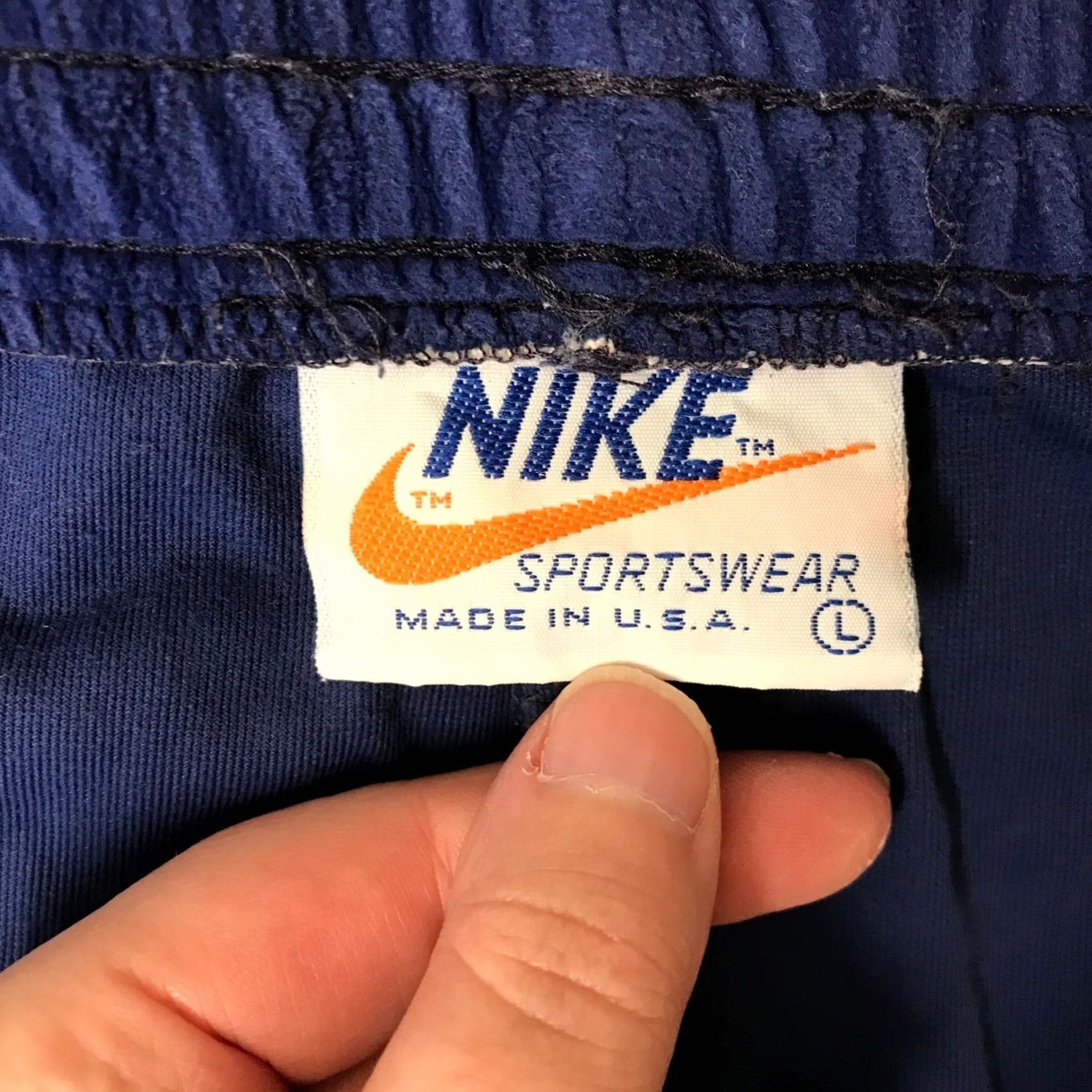 Nike VINTAGE Nike Sportswear Blue Velour Pintuck Track Pants Mens Large Made USA Size US 33 - 7 Thumbnail