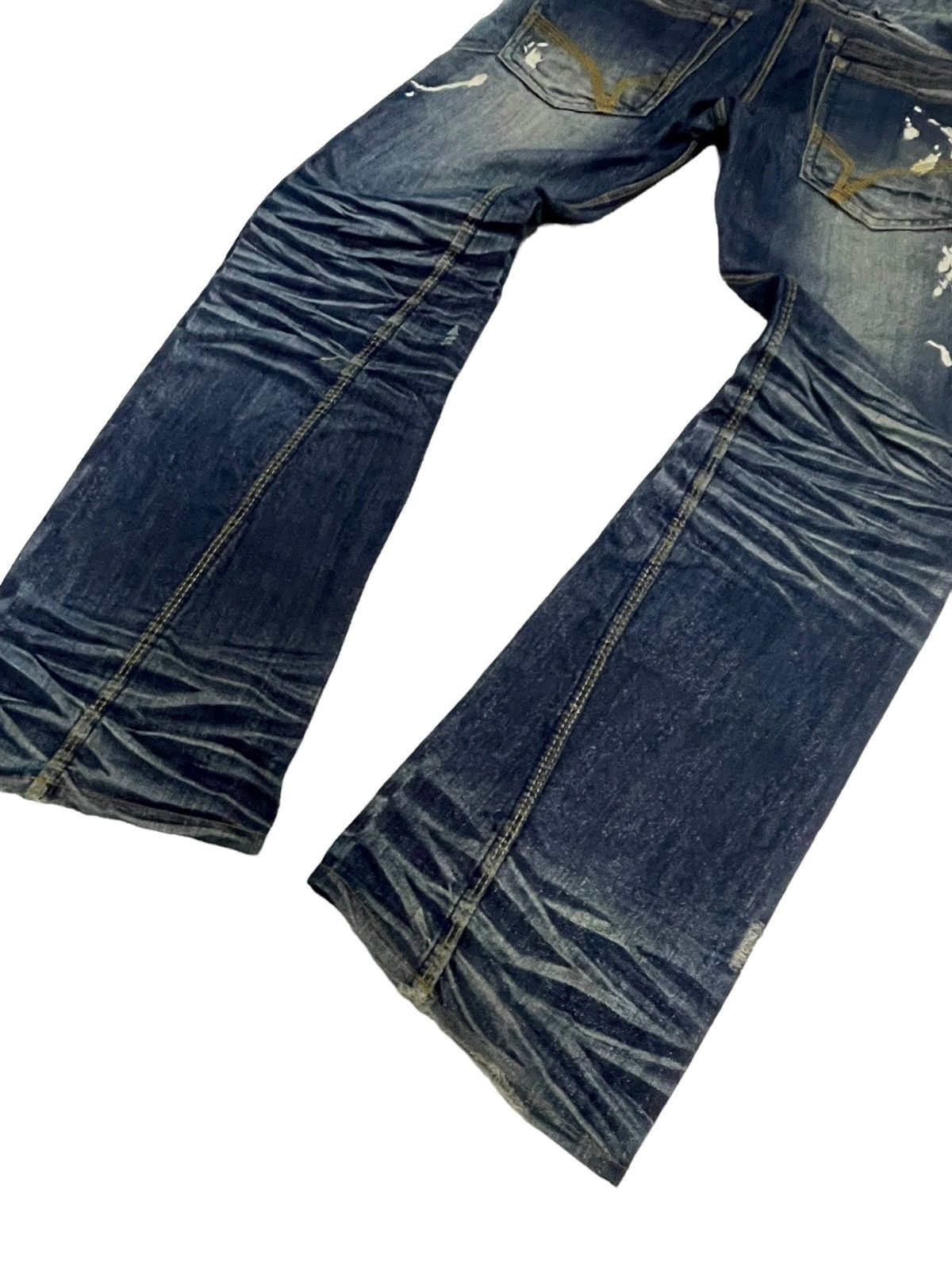 HIDEAWAYS × Hysteric Glamour Hideaway Nicole Muddy Wash Heavy Whiskers Flared Jeans Size US 30 / EU 46 - 4 Thumbnail