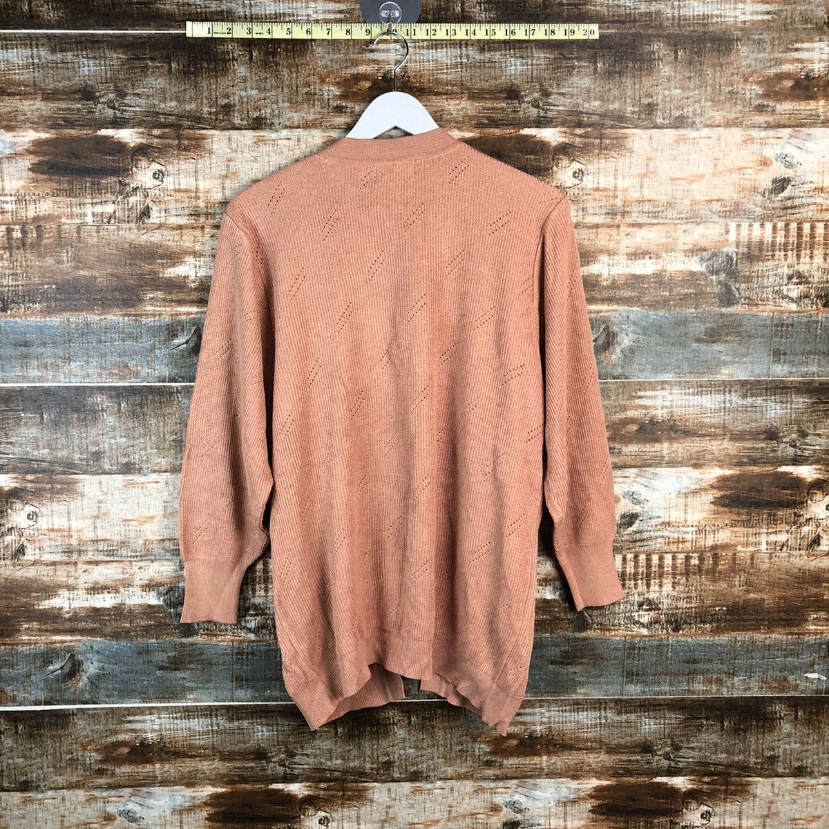 Homespun Knitwear DL Japanese Brand Orange Cardigan Knitweaer #C483 Size XL / US 12-14 / IT 48-50 - 12 Thumbnail