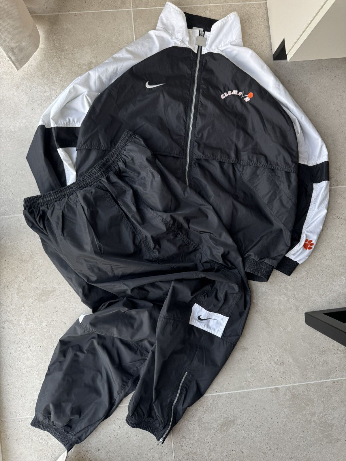 Nike × Vintage Vintage Y2K Nike Team Drill Nylon Swoosh Tracksuit Size US XXL / EU 58 / 5 - 1 Thumbnail