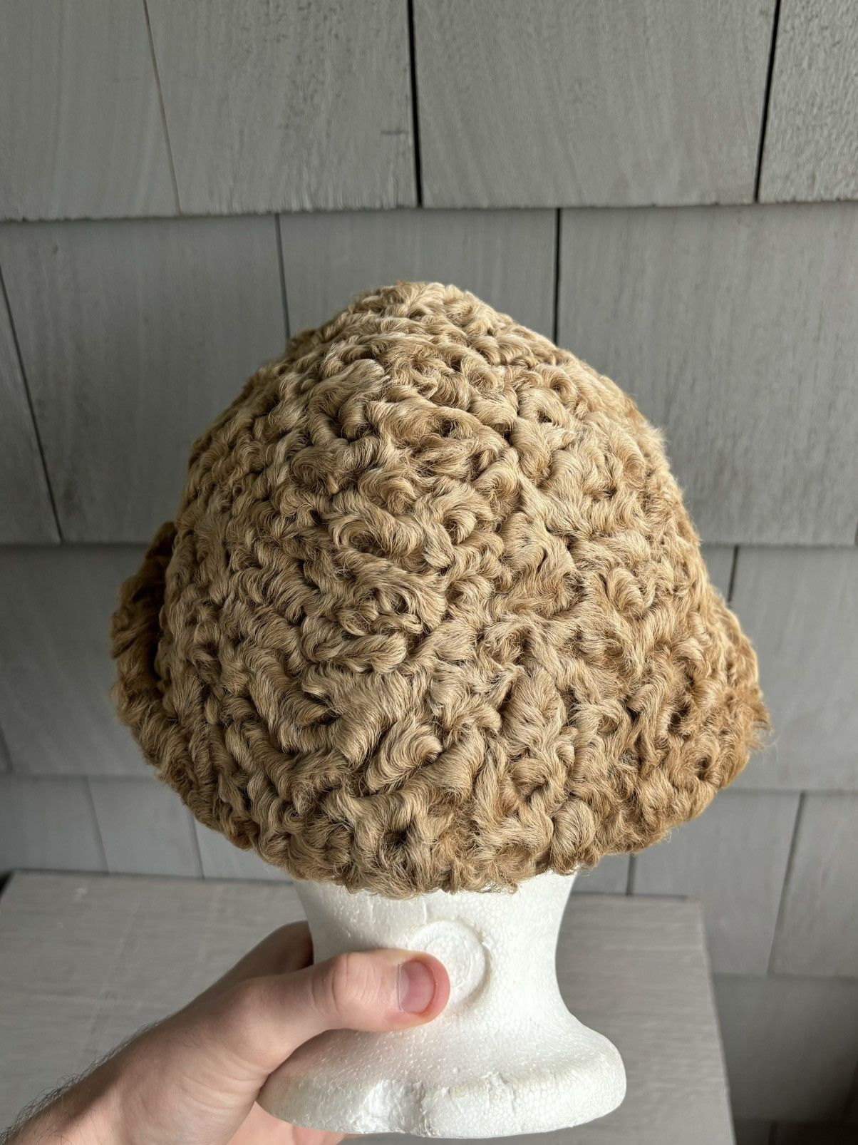 Vintage Vintage Fur Hat Astrakhan Cossack Wool Sheep Euro Russia Cap Size ONE SIZE - 8 Thumbnail