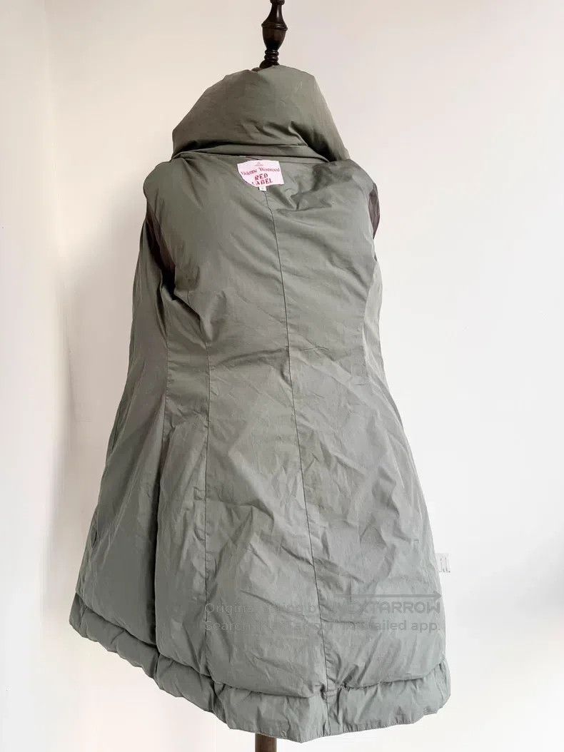 Vivienne Westwood Gray-green Saturn button long down coat