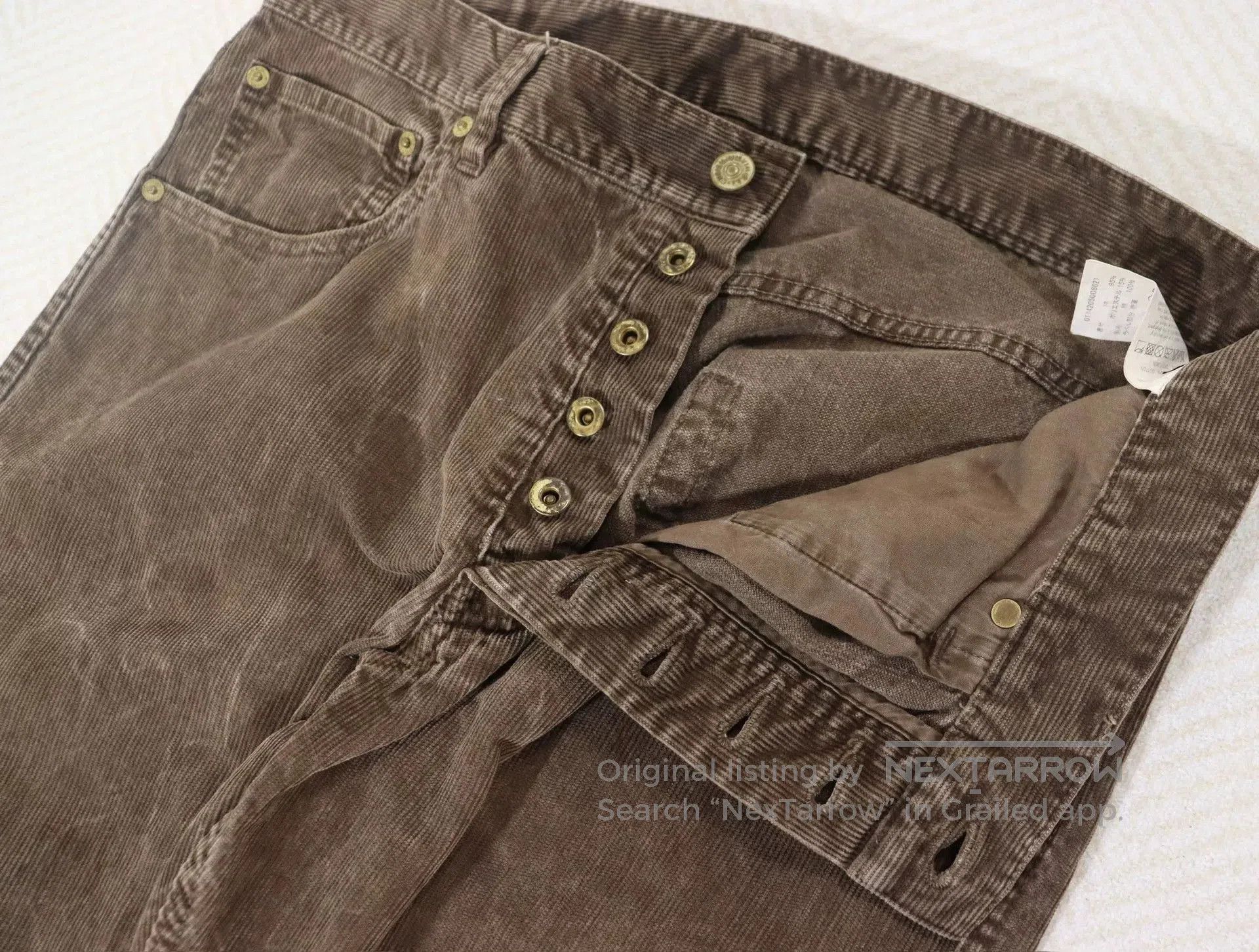 Visvim visvim fluxus slub corduroy pants dk.mud. Size US 27 - 5 Thumbnail