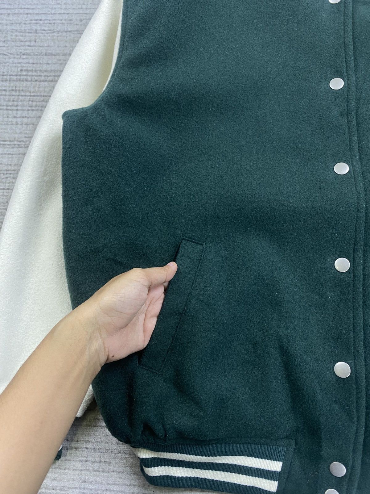 Japanese Brand × Vintage Vintage C.O.R.Z.A Premium Forest Green Button Varsity Jacket Size US L / EU 52-54 / 3 - 6 Thumbnail