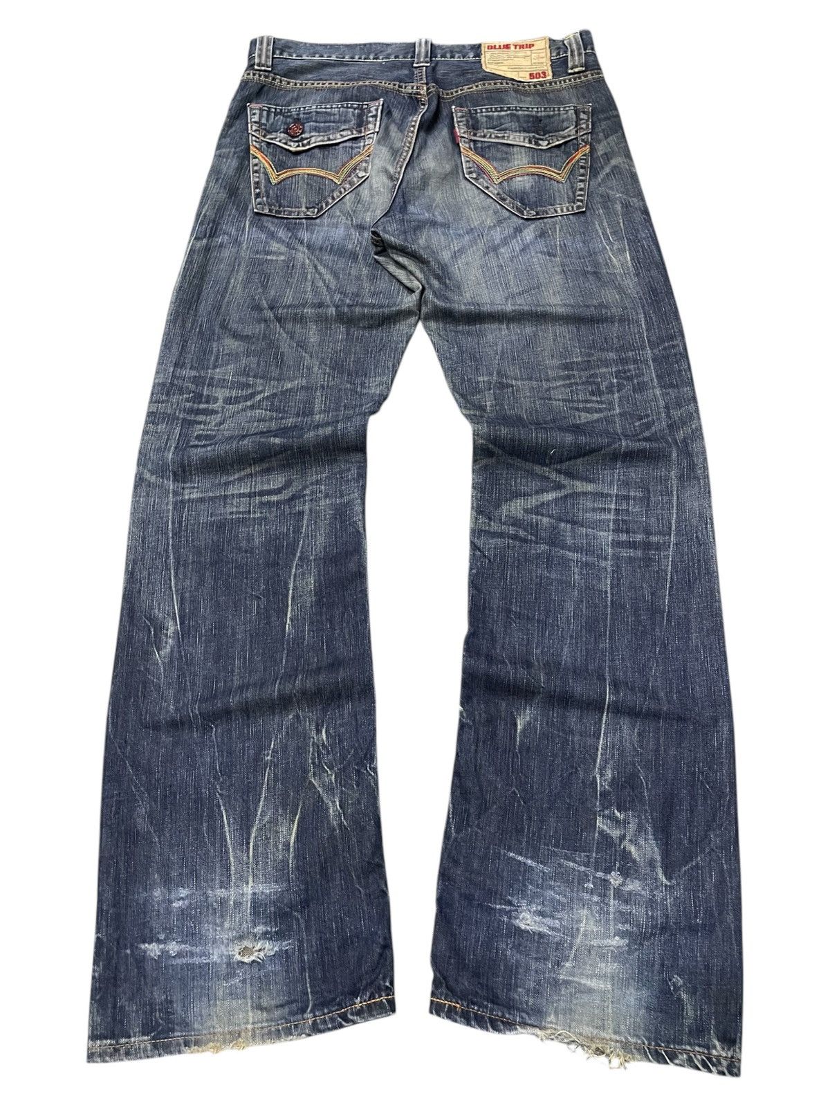 Edwin Rare Edwin 503 Flare Heavy Stitch Multi Colour Denim Jeans Size US 34 / EU 50 - 2 Thumbnail