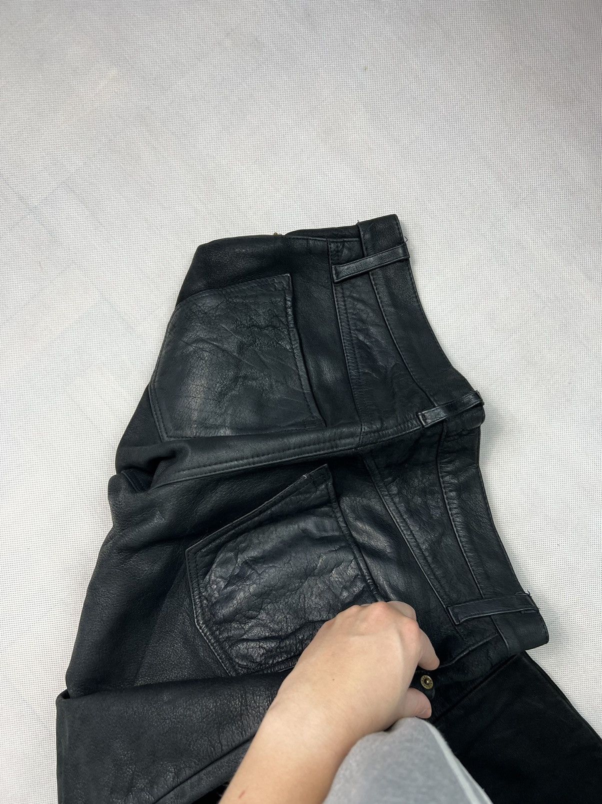 Vintage Heavy Leather Pants BamBoo black vintage Size US 31 - 6 Thumbnail