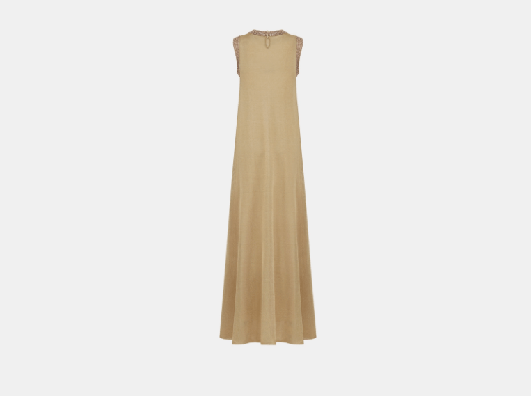 Dior o1w1db11225 454L01 Maxi Dress in Gold Size S / US 4 / IT 40 - 2 Thumbnail