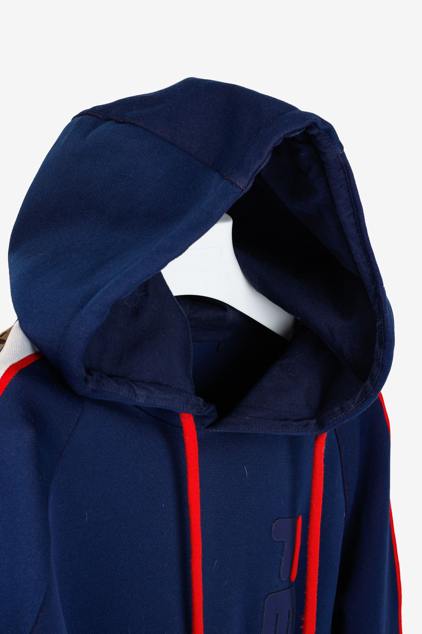 Fendi × Fila Fendi x Fila Navy Cotton-Blend Logo Stripe Pullover Hoodie Size US XL / EU 56 / 4 - 10 Thumbnail
