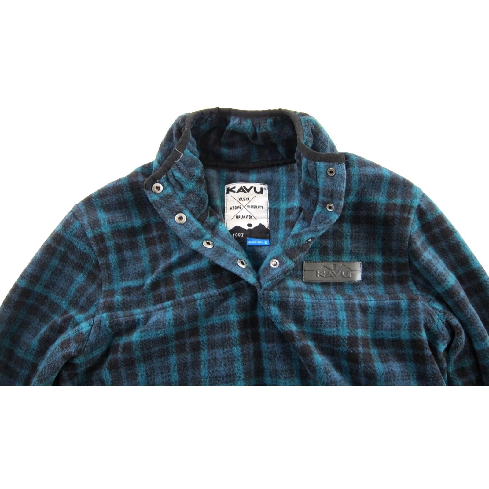 KAVU KAVU Green Plaid Fleece Zip Pocket Cozy Warm Pullover Jacket Women Small Size S / US 4 / IT 40 - 4 Thumbnail