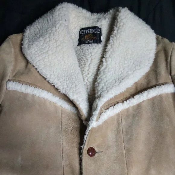 Sears Vintage Sears Western Outdoor Shearling Leather Coat Jacket Size US M / EU 48-50 / 2 - 2 Thumbnail