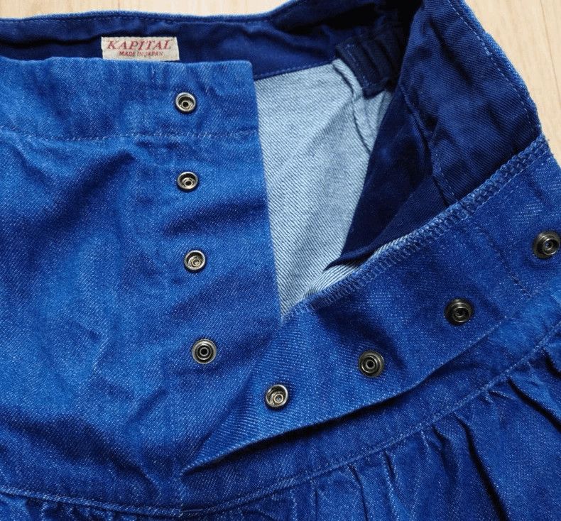 Kapital Kapital Wide-Leg Denim Skirt Pants-2506 Size 24" / US 00 / IT 34 - 3 Thumbnail