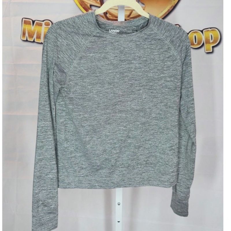 Lands' End Lands' End Girls Heather Gray Long Sleeve Shirt Size XL / US 12-14 / IT 48-50 - 6 Thumbnail