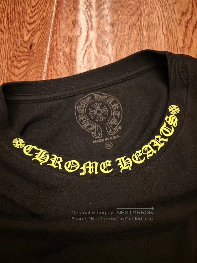 Chrome Hearts CHROME HEARTS Size XL Black long-sleeved T-shirt with yello Size US XL / EU 56 / 4 - 3 Thumbnail
