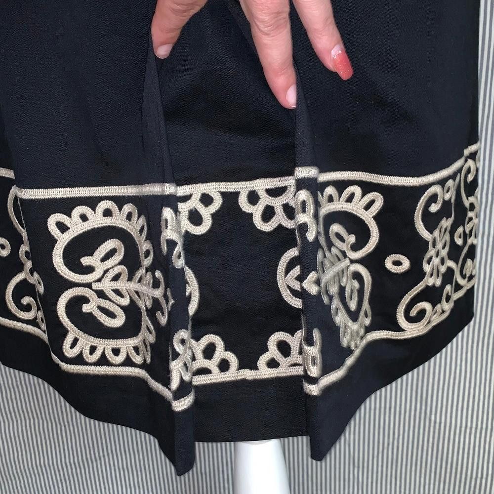 Designer LOFT Scroll Embroidered Faux Wrap Skirt Size 30" / US 8 / IT 44 - 5 Thumbnail