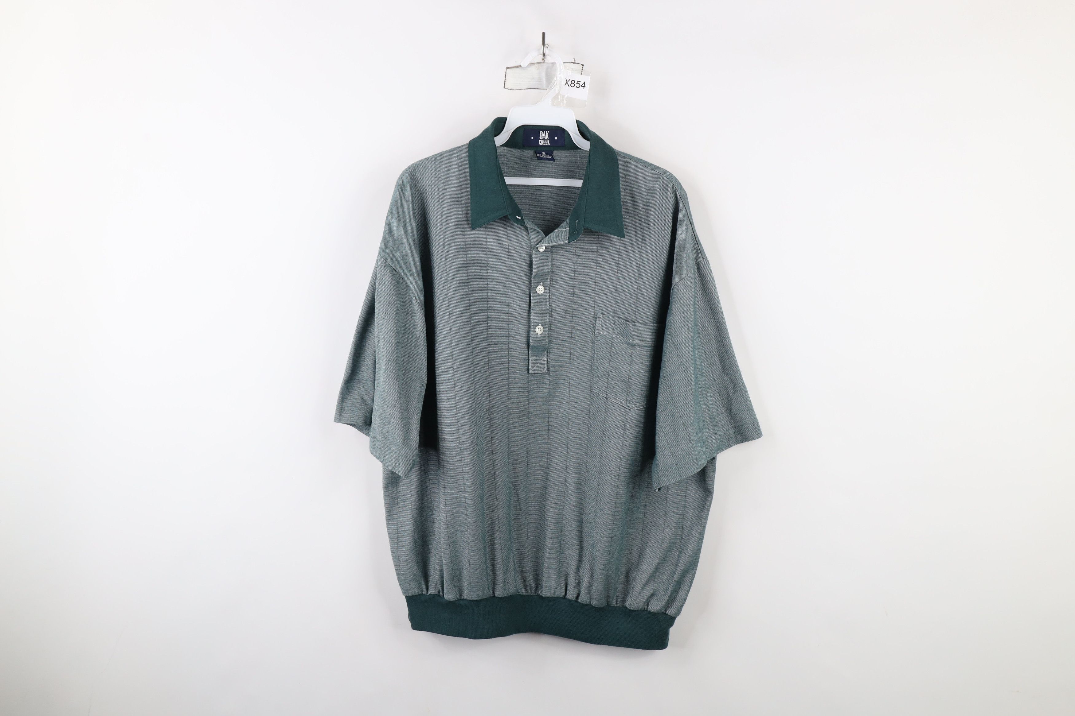 Vintage Vintage 90s Streetwear Knit Pullover Polo Shirt Green Size US L / EU 52-54 / 3 - 1 Thumbnail