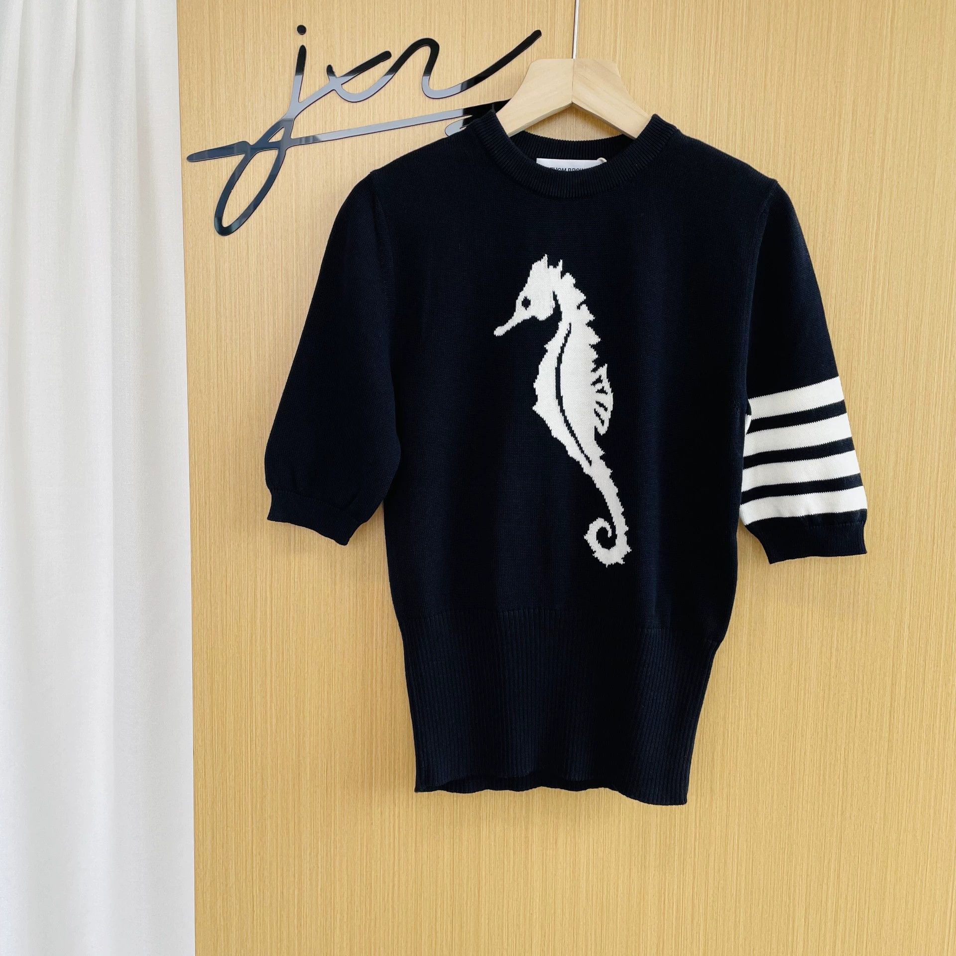 Thom Browne Thom Browne Navy Blue Knit SS Sweater 0 Unused Size XS / US 0-2 / IT 36-38 - 1 Thumbnail