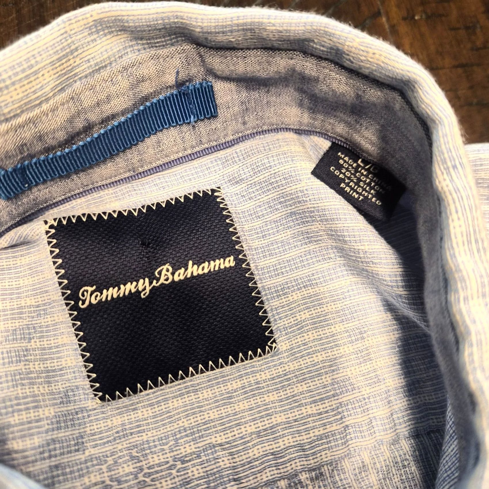 Tommy Bahama VINTAGE Tommy Bahama Mens Sz L Long Sleeve Button Down Shirt Silk Blend Blue Floral G252 Size US M / EU 48-50 / 2 - 3 Thumbnail