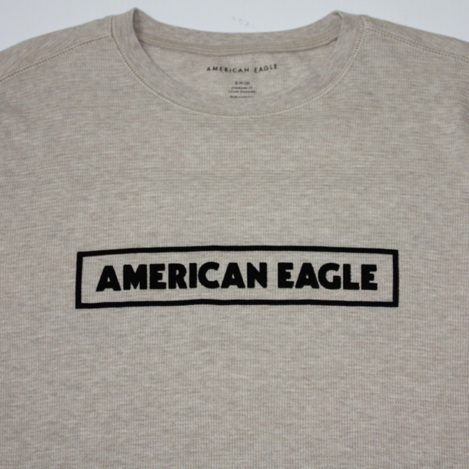 American Eagle Outfitters Young Men's AE Beyond Soft Thermal Top Shirt in Sand size S Size US S / EU 44-46 / 1 - 2 Thumbnail